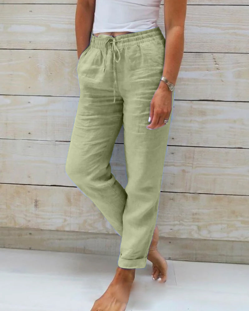 Kira™ | Cotton Elastic Trousers