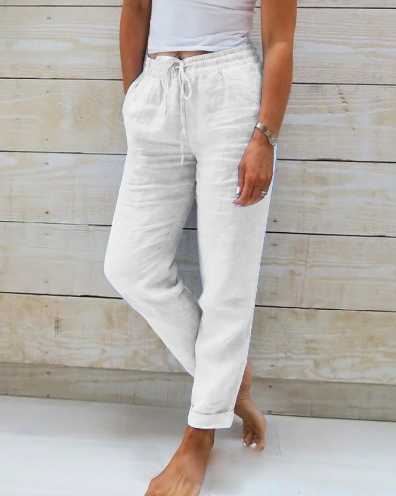 Kira™ | Cotton Elastic Trousers