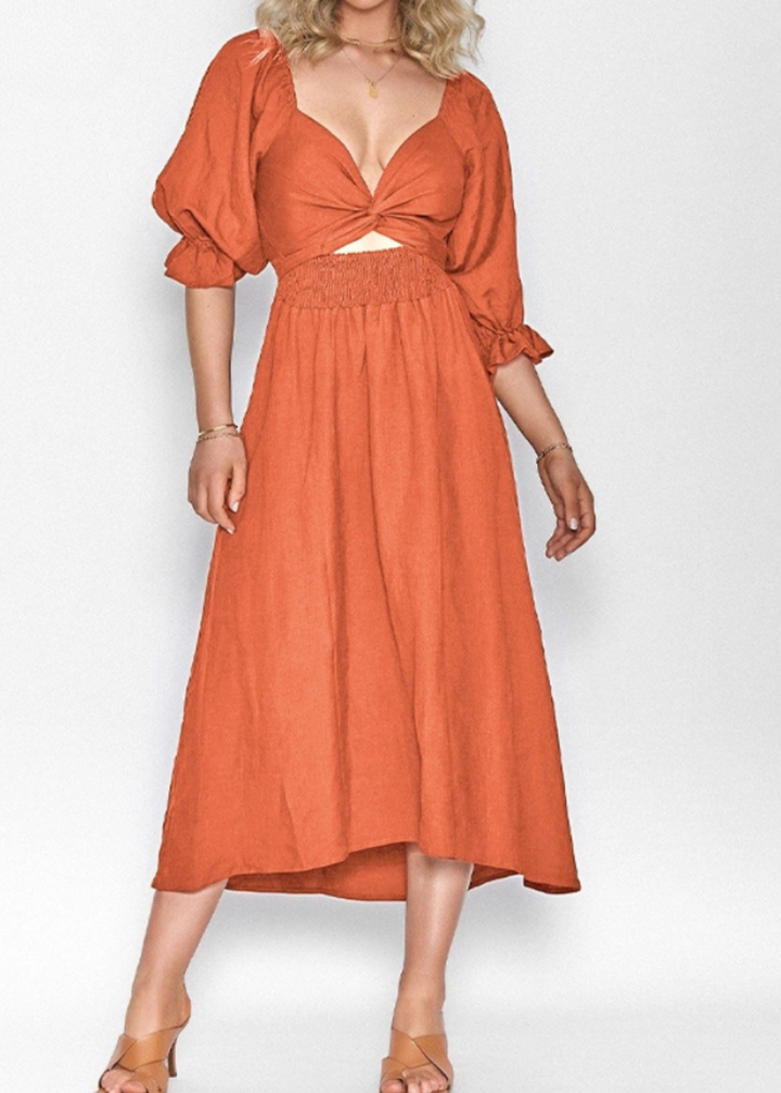 Toni™ | French Dress With Ruffle Sleeves