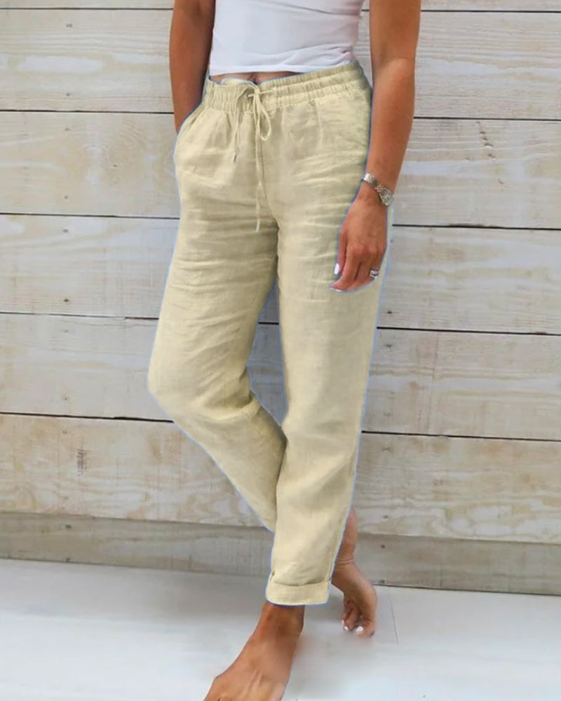 Kira™ | Cotton Elastic Trousers