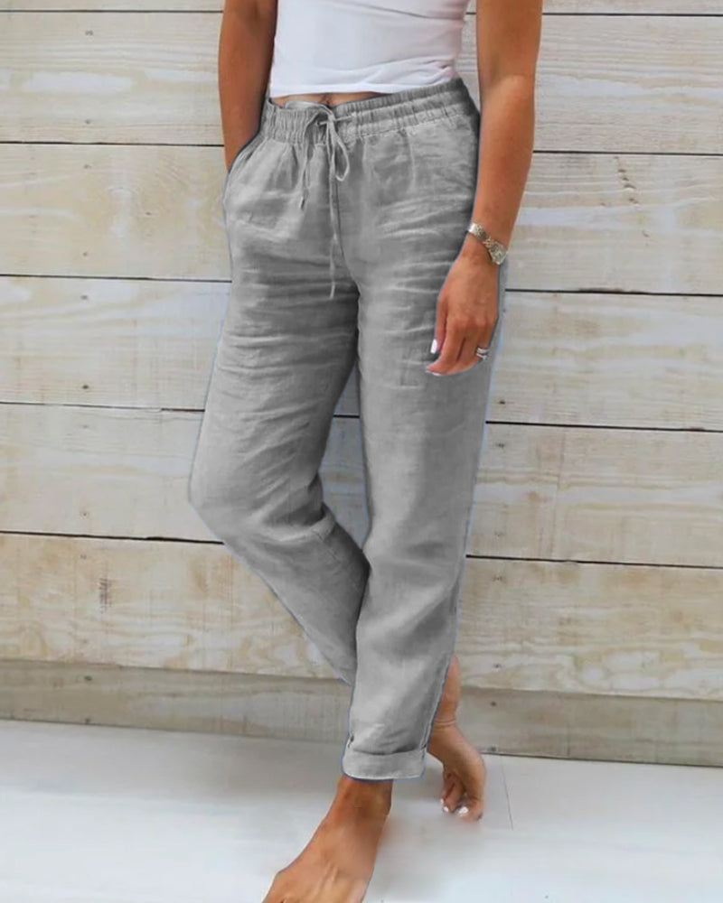 Kira™ | Cotton Elastic Trousers