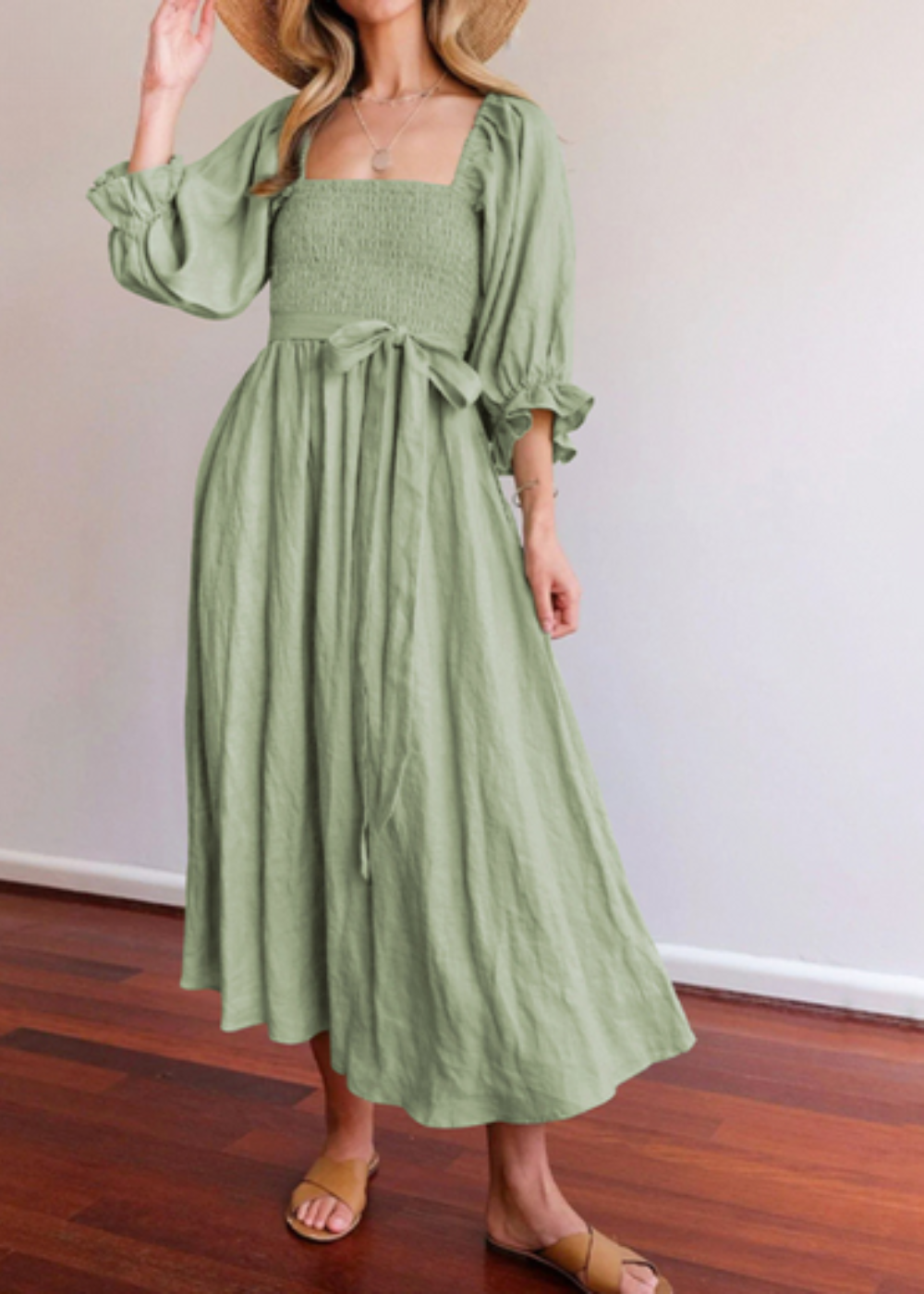 Toni™ | French Dress With Ruffle Sleeves