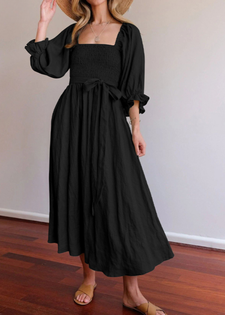 Toni™ | French Dress With Ruffle Sleeves