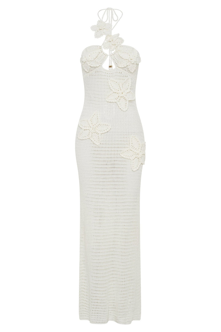 Donna-Lie™ | Floral Appliqué Crochet Maxi Dress